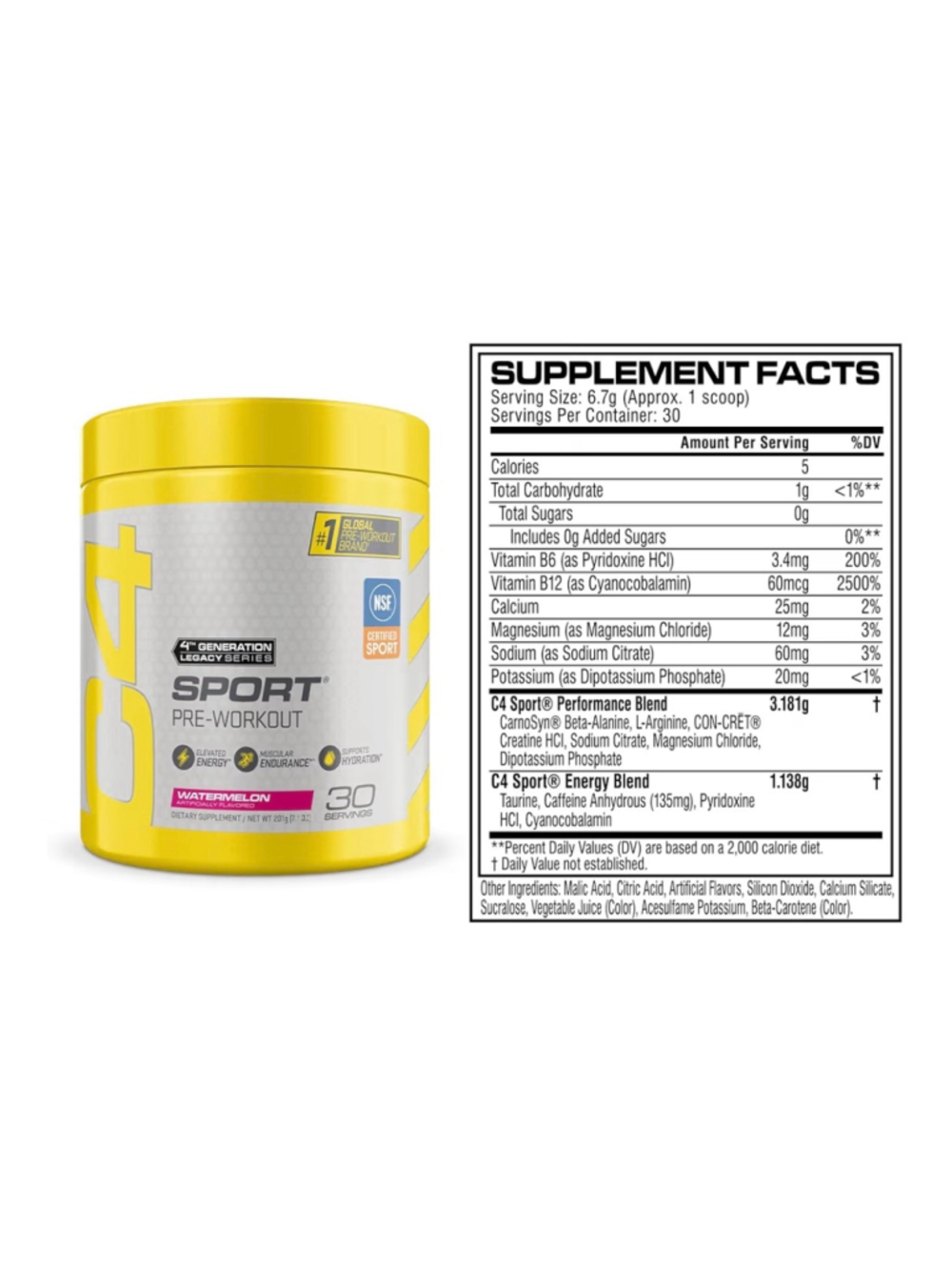 NEW 8 Cellucor C4 Sport Pre Workout Powder Watermelon NSF 240 Servings $176 - Picture 4 of 9